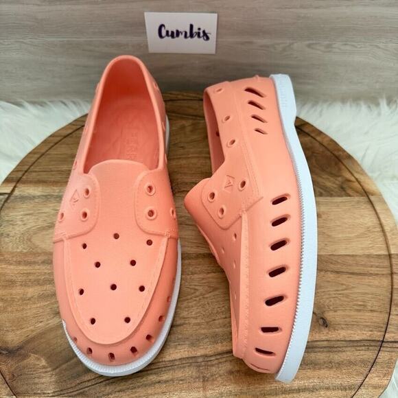 Sperry Top-Sider A/O Float Women's Size 8M White/Peach Boat Shoes NEW - Picture 1 of 12